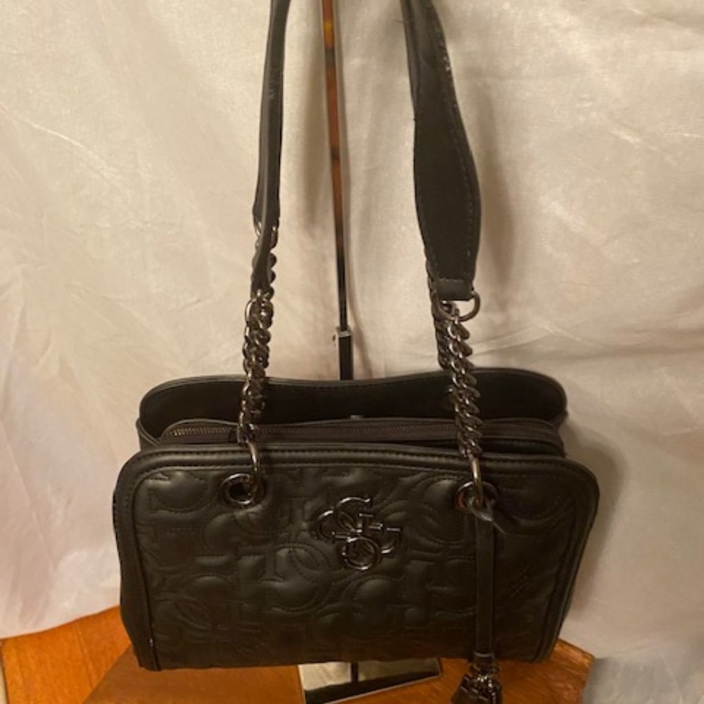G Lux by Guess Embossed handbag, with gray hardware